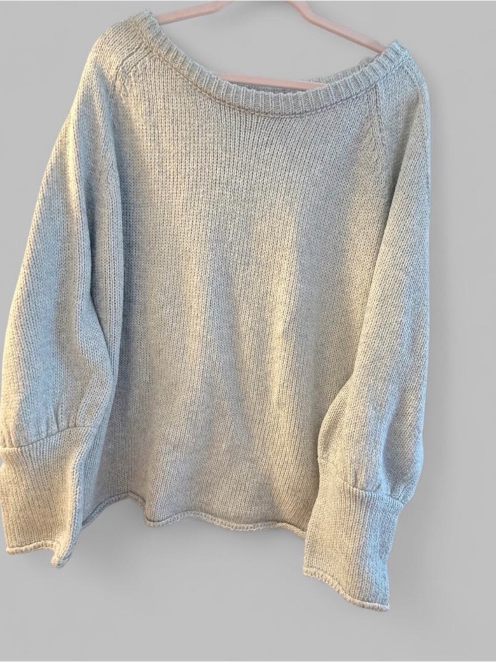 SHEIN Light Gray Off-the-Shoulder Knit Sweater